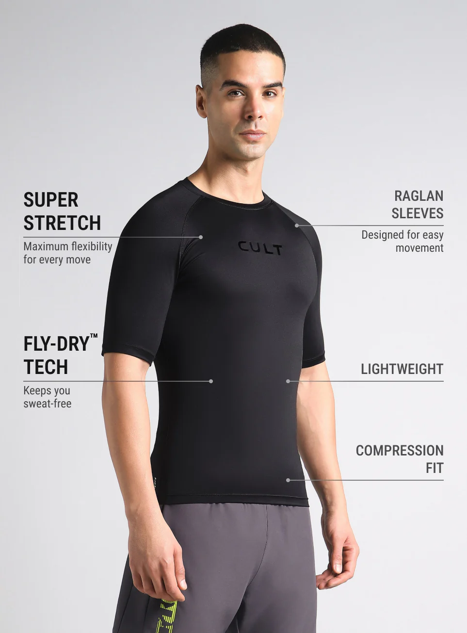 Men's Black Power Compression T-shirt - Image 5