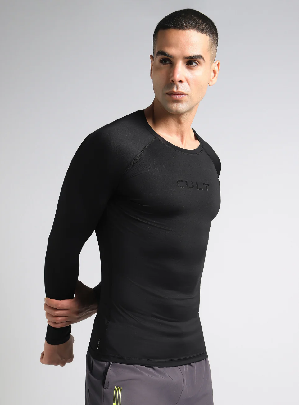 Men's Black Power Compression Full Sleeve T-shirt