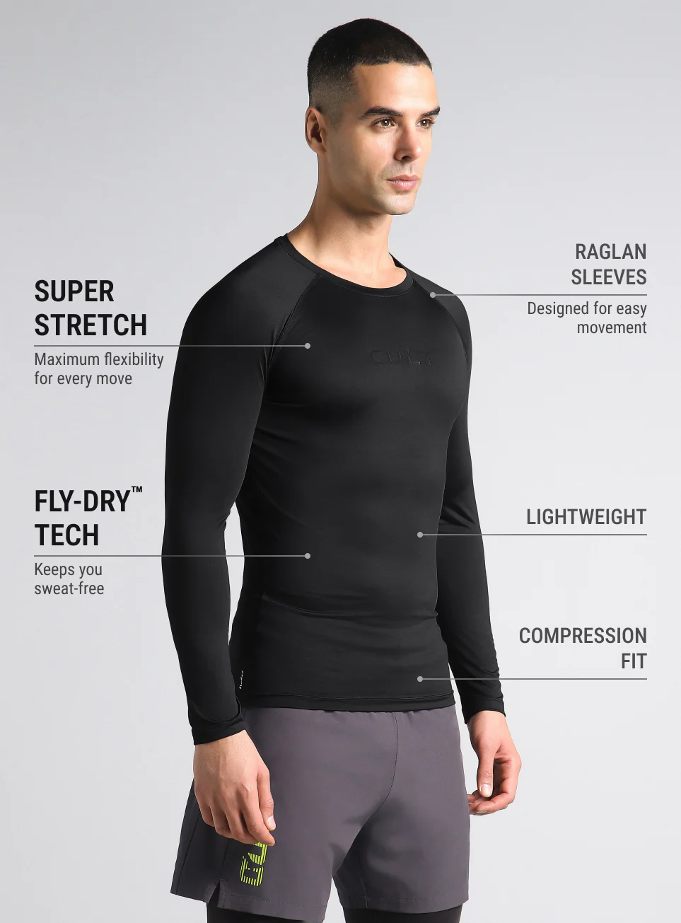 Men's Black Power Compression Full Sleeve T-shirt - Image 5