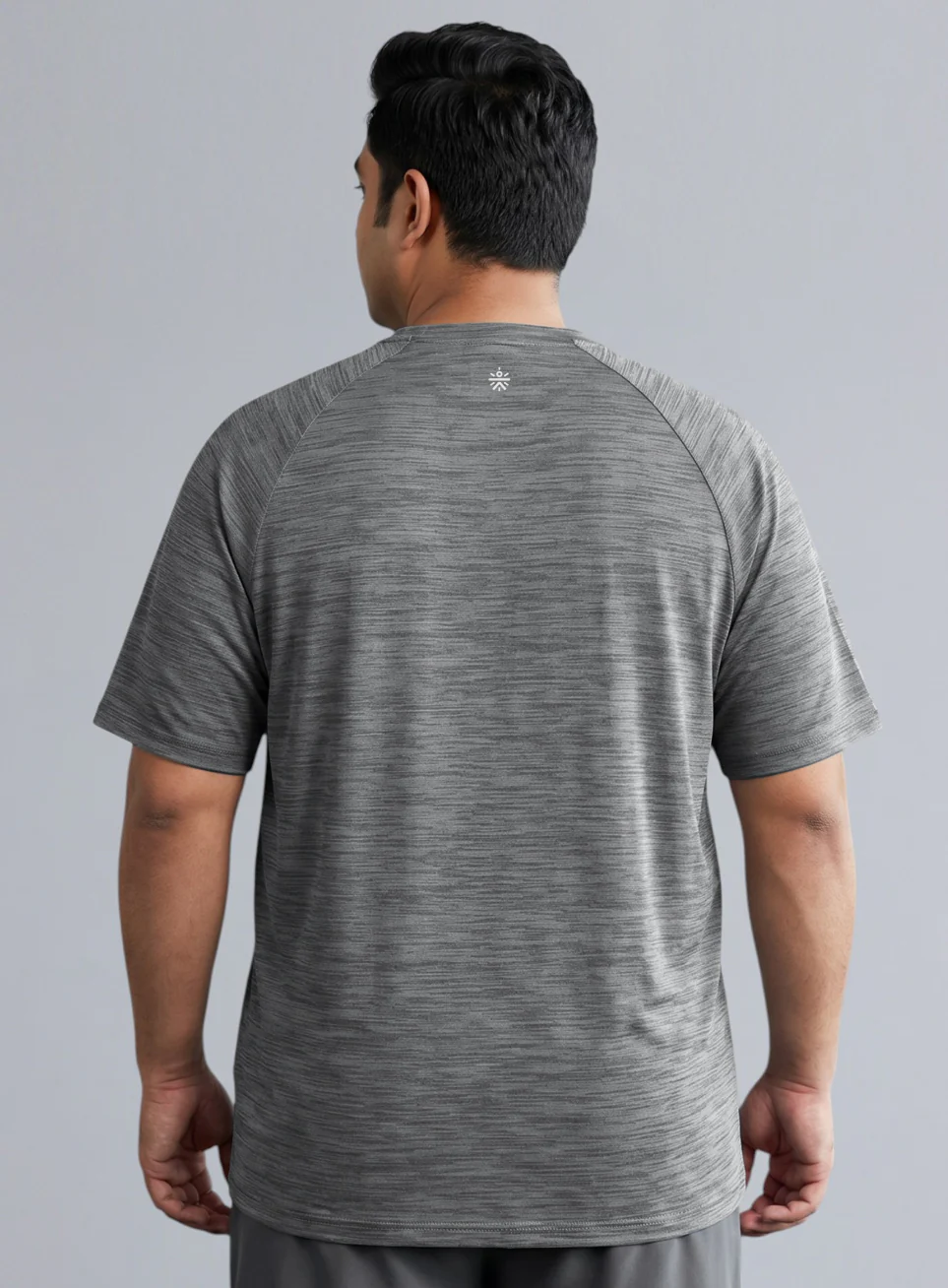 Men's Black Textured Performance Plus Size T-shirt - Image 6