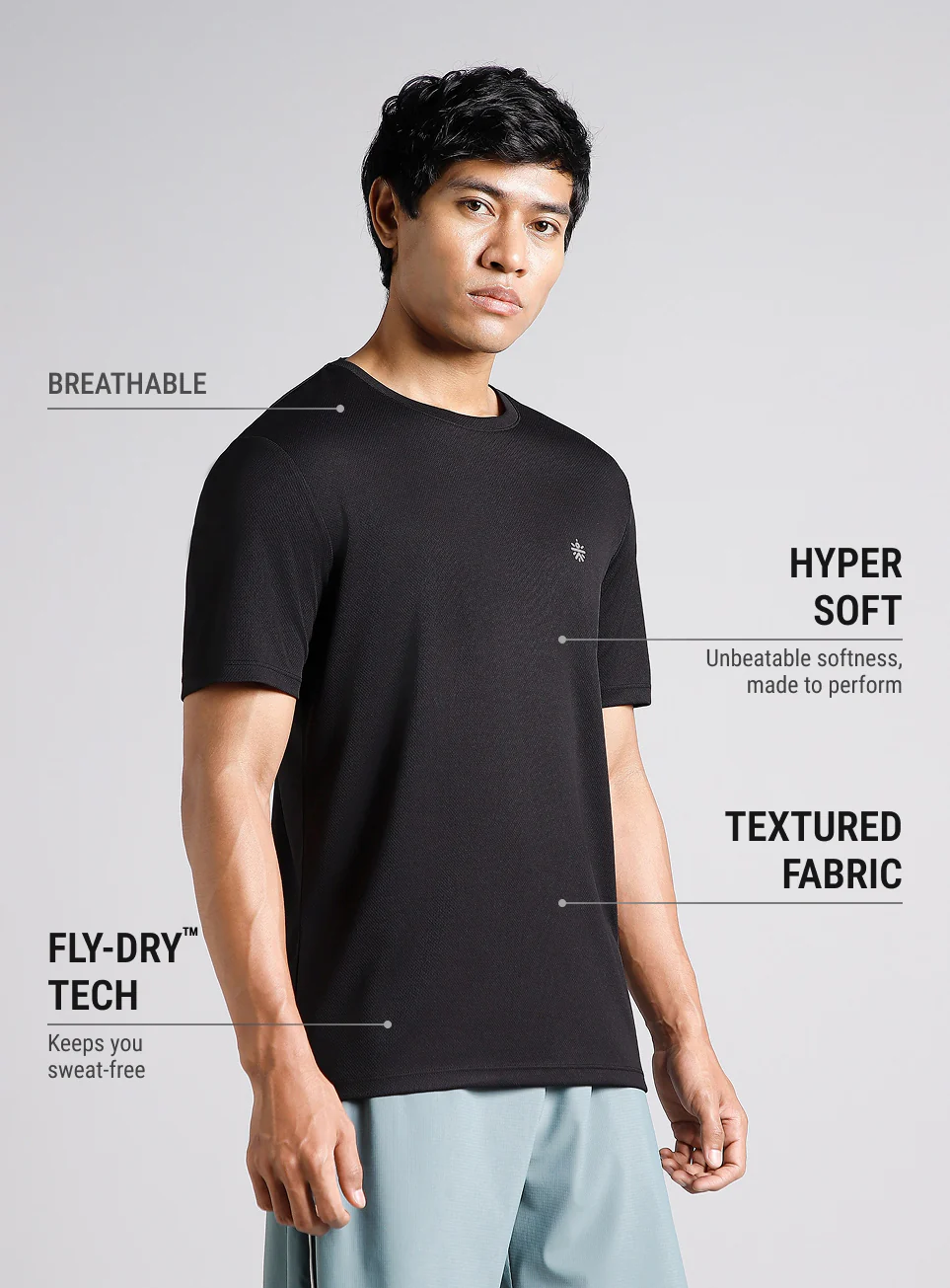 Men's Black Train All FLY-DRY™ T-Shirt - Image 5