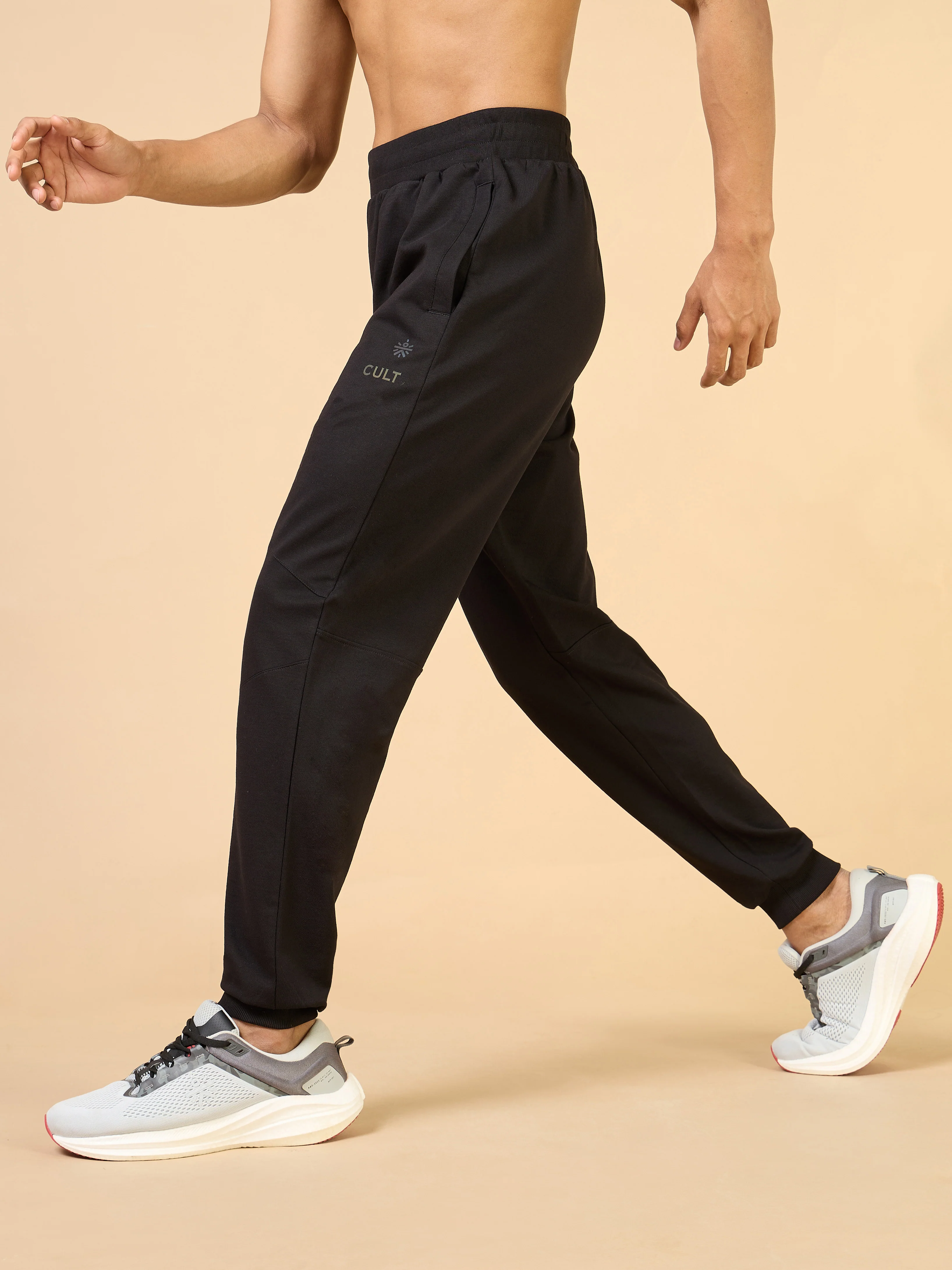 Men's Black Training Sculpted Joggers