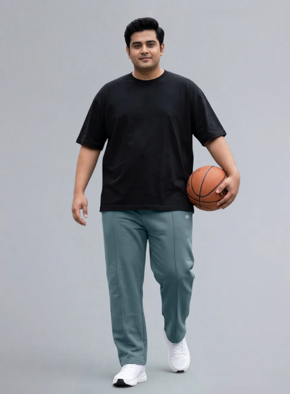 Men's Blue All Day Play Plus Size Straight Fit Trackpants - Image 2