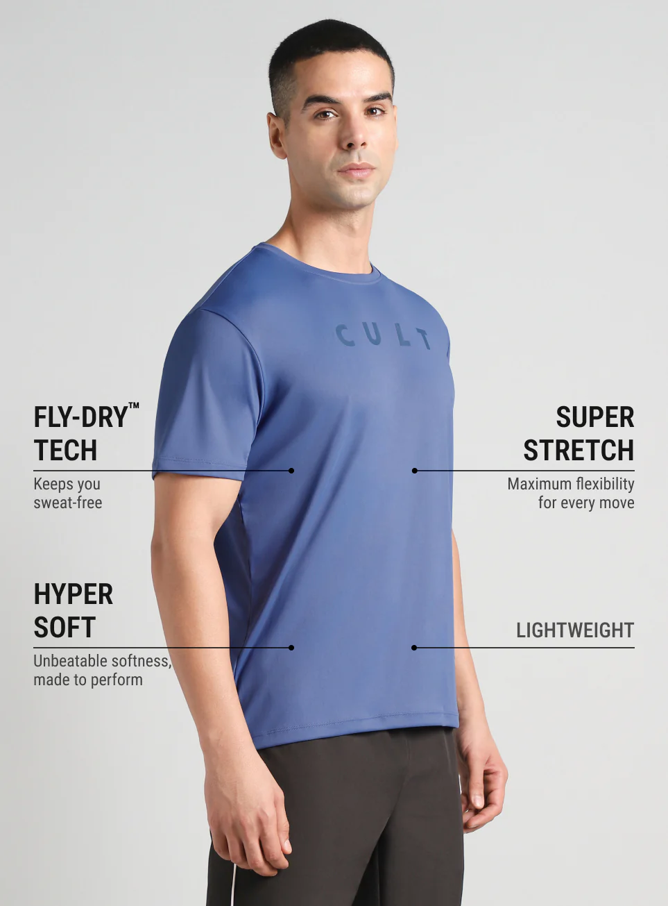 Men's Blue All Day Training T-shirt - Image 5