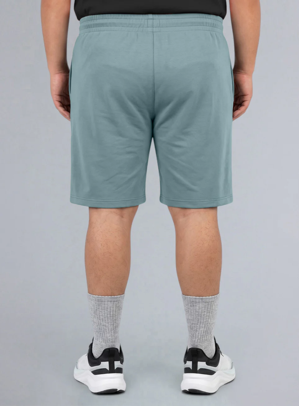 Men's Blue Contrast Panel Plus Size Shorts - Image 6