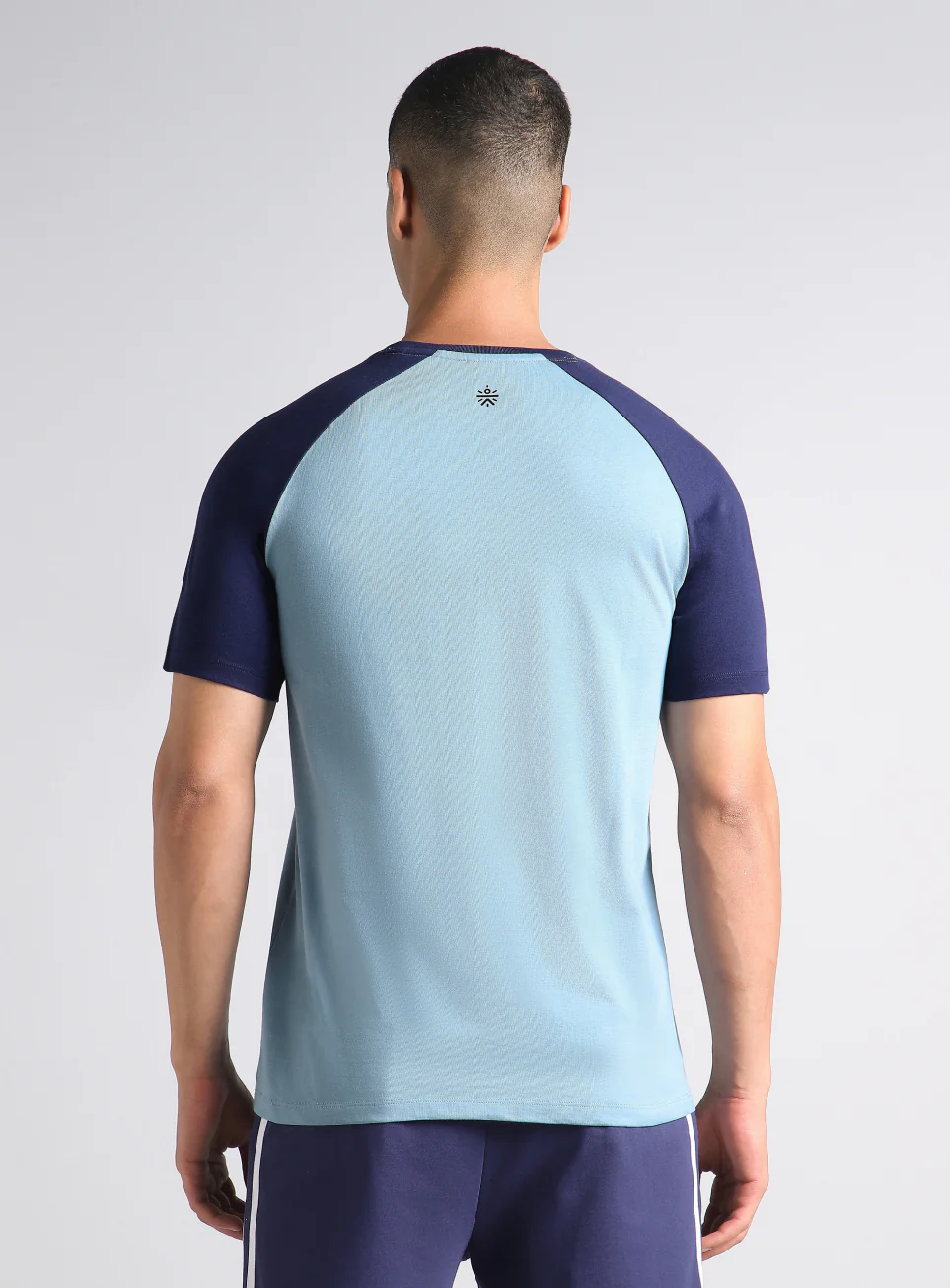 Men's Blue Courtside Sporty Colorblock T-shirt - Image 6