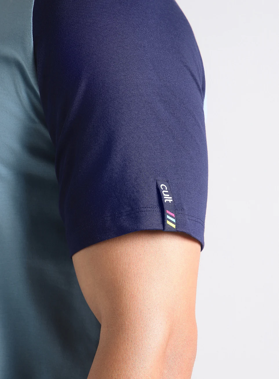 Men's Blue Courtside Sporty Colorblock T-shirt - Image 8