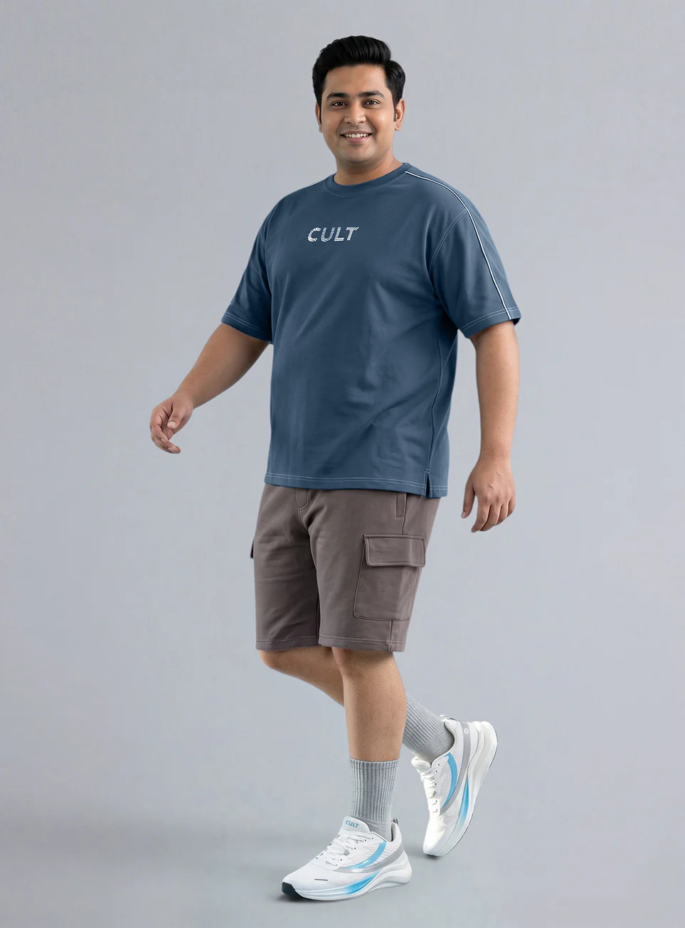 Men's Blue Cult Brand Carrier Plus Size Oversized Fit T-shirt - Image 2