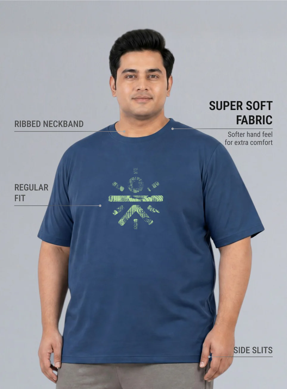 Men's Blue Cult Brand Carrier Plus Size T-shirt - Image 5