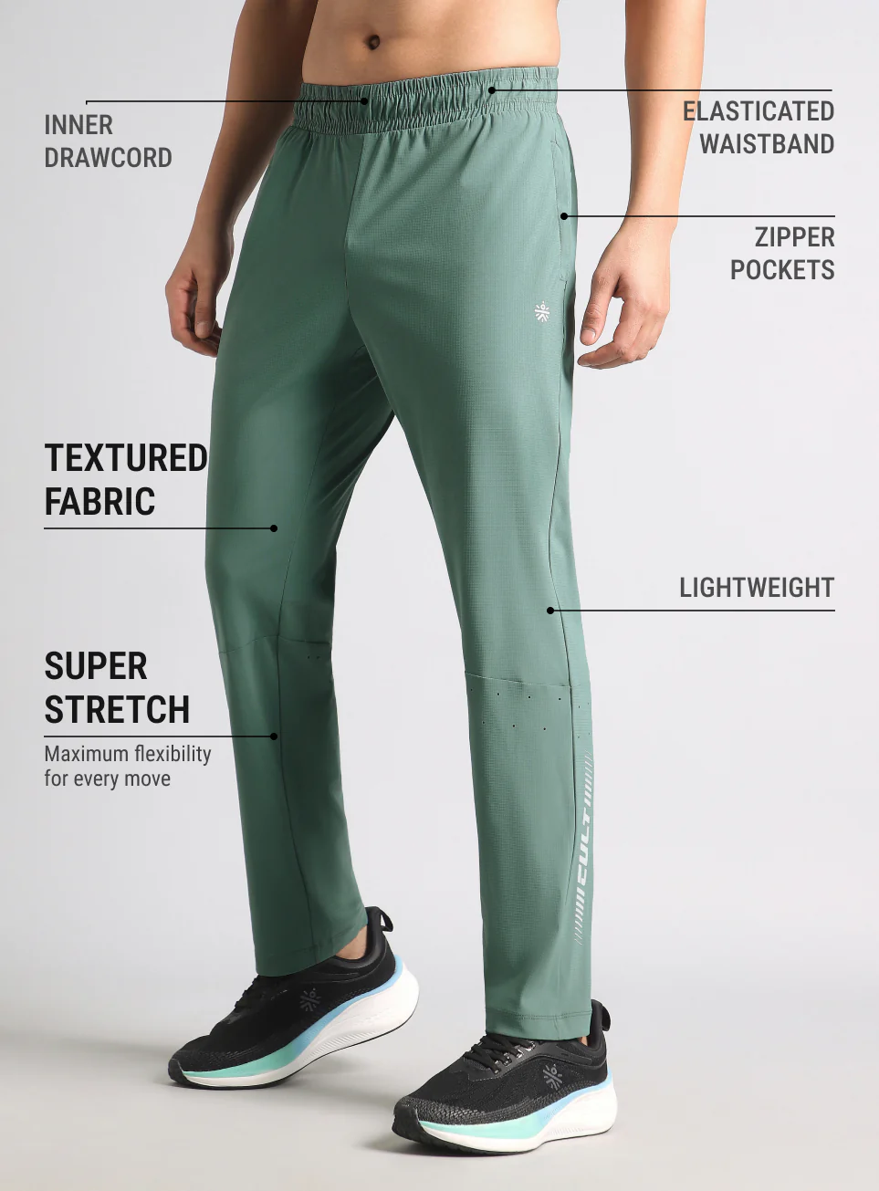 Men's Blue Cult Performance Training Trackpants - Image 5