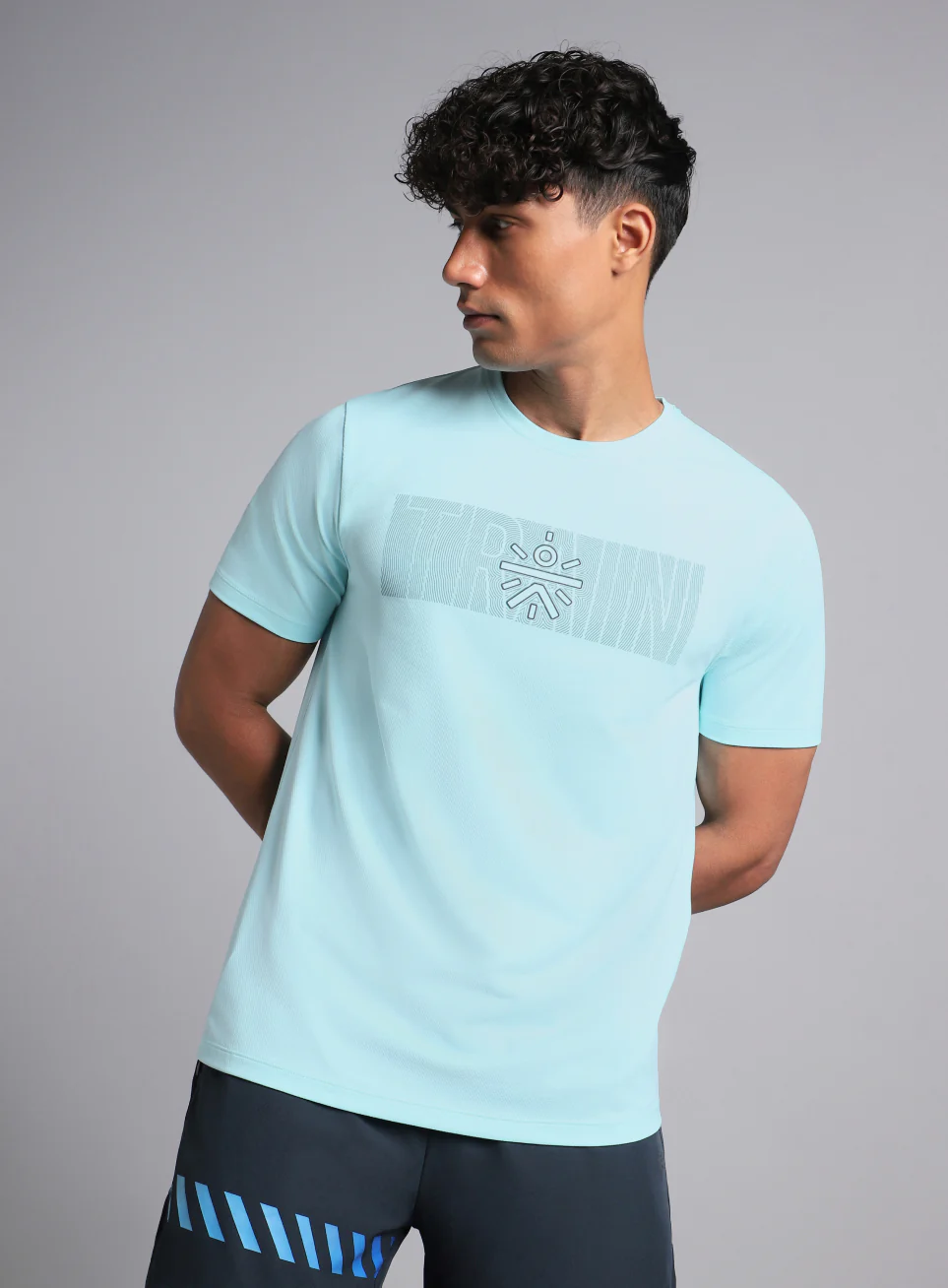 Men's Blue Cult Train Graphic T-shirt