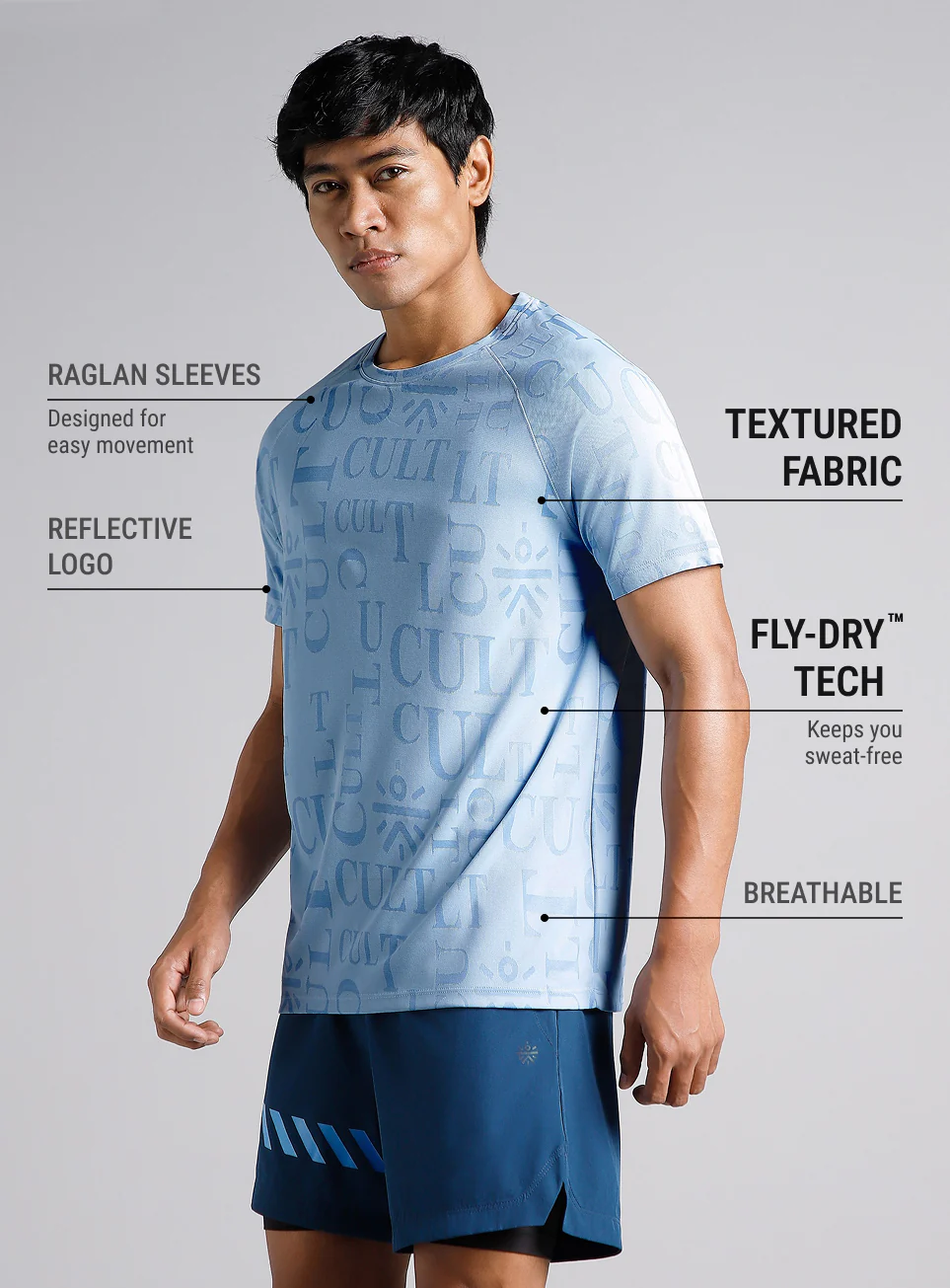 Men's Blue CULT ZERO Run Tee - Image 5