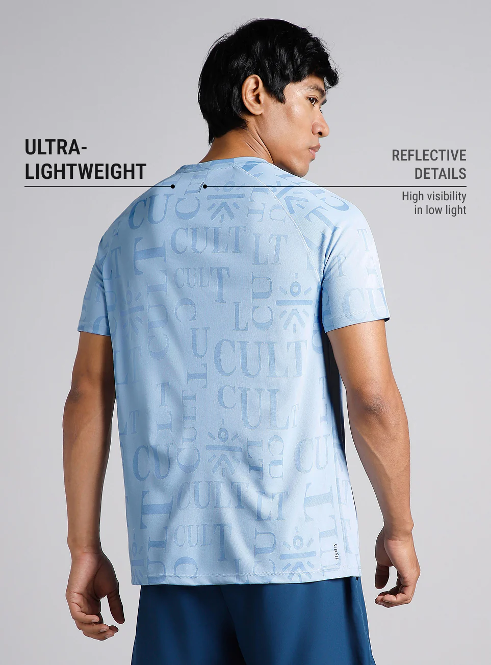 Men's Blue CULT ZERO Run Tee - Image 6