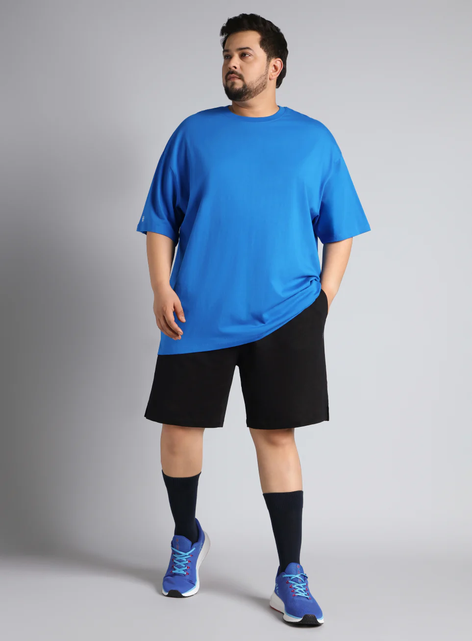 Men's Blue One More Rep Graphic Plus Size Oversized fit T-shirt - Image 2