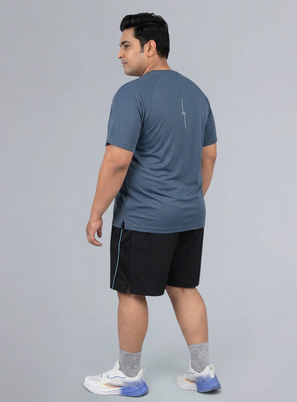 Men's Blue Plus Size Pro Run Athlete T-shirt - Image 2
