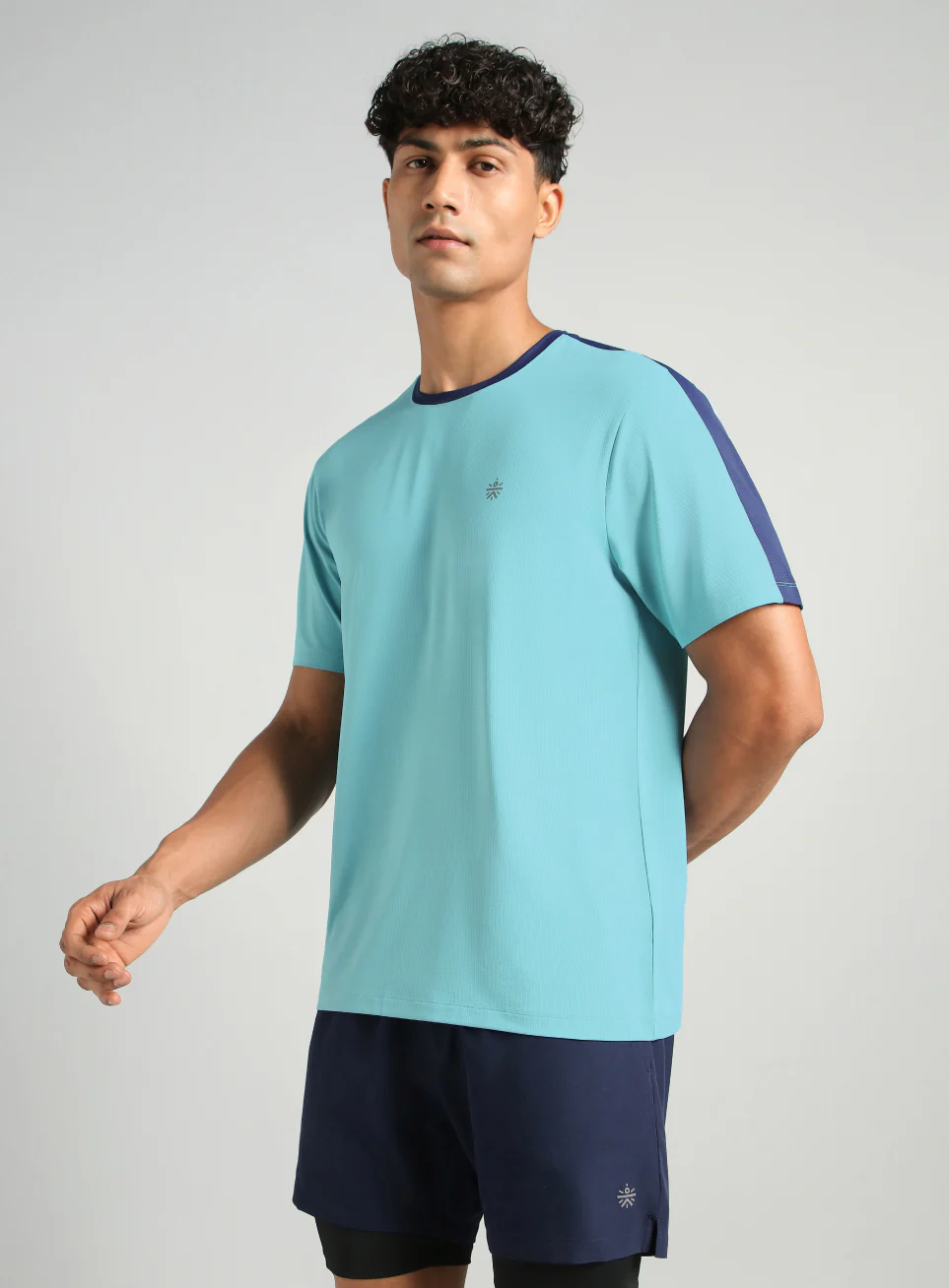 Men's Blue Run In Motion Graphic T-Shirt