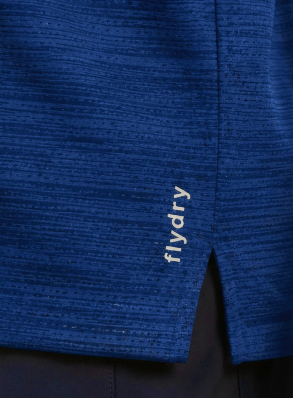 Men's Blue Textured Performance Plus Size T-shirt - Image 8