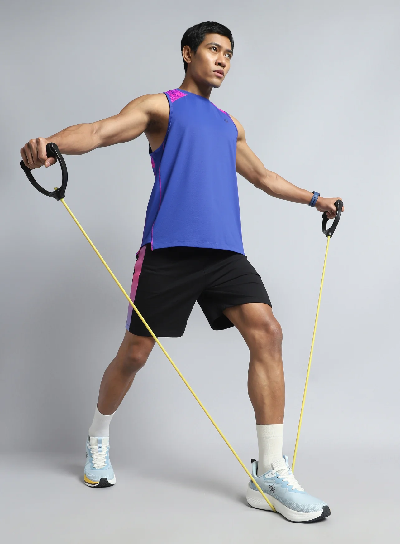 Men's Blue Training Muscle Tank - Image 2