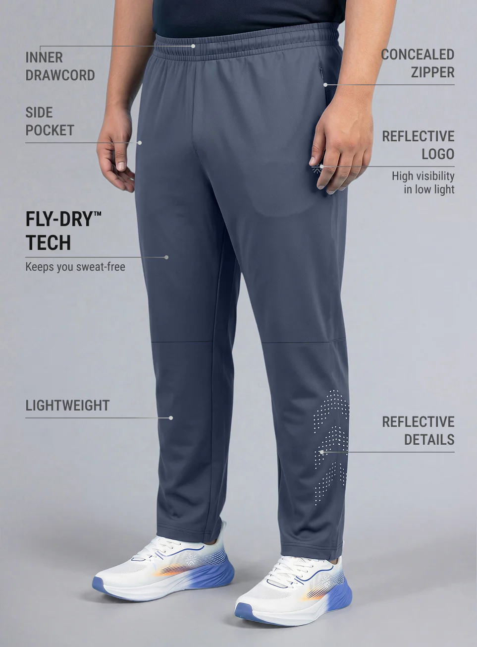 Men's Blue Ultimate Running Plus Size Trackpants - Image 5