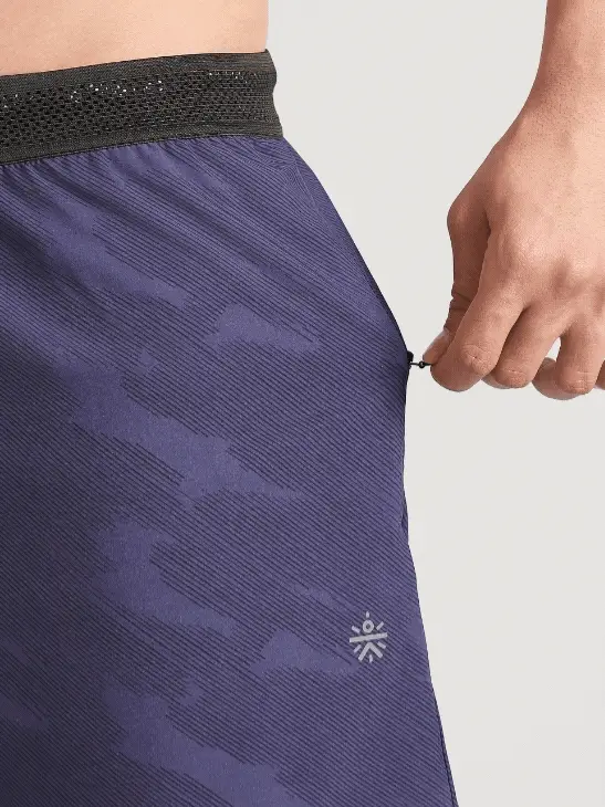 Men's Blue Urban Camo Shorts with Inbuilt Tights - Image 8