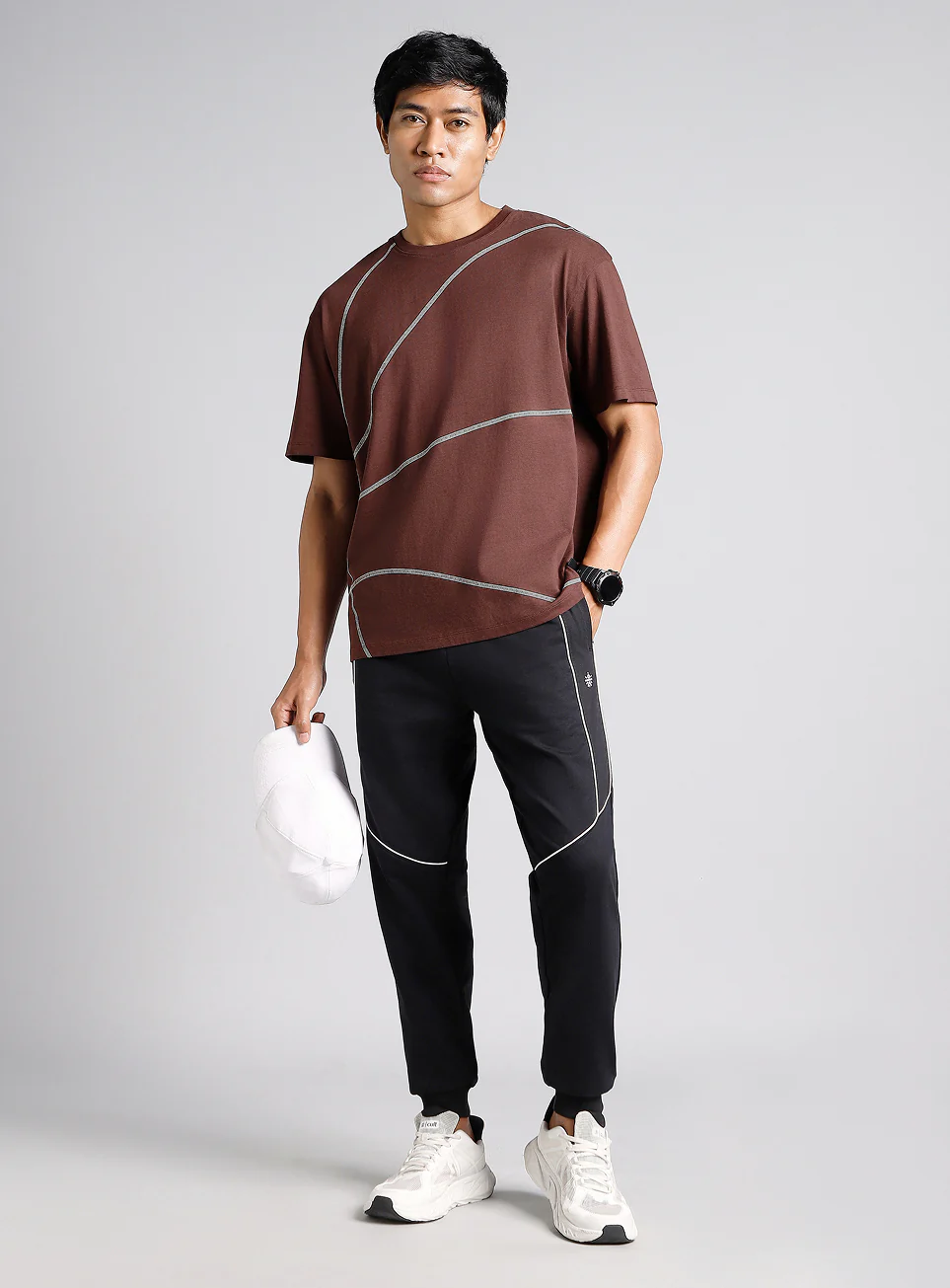 Men's Brown Basketball Imprint Relaxed Fit T-shirt - Image 2