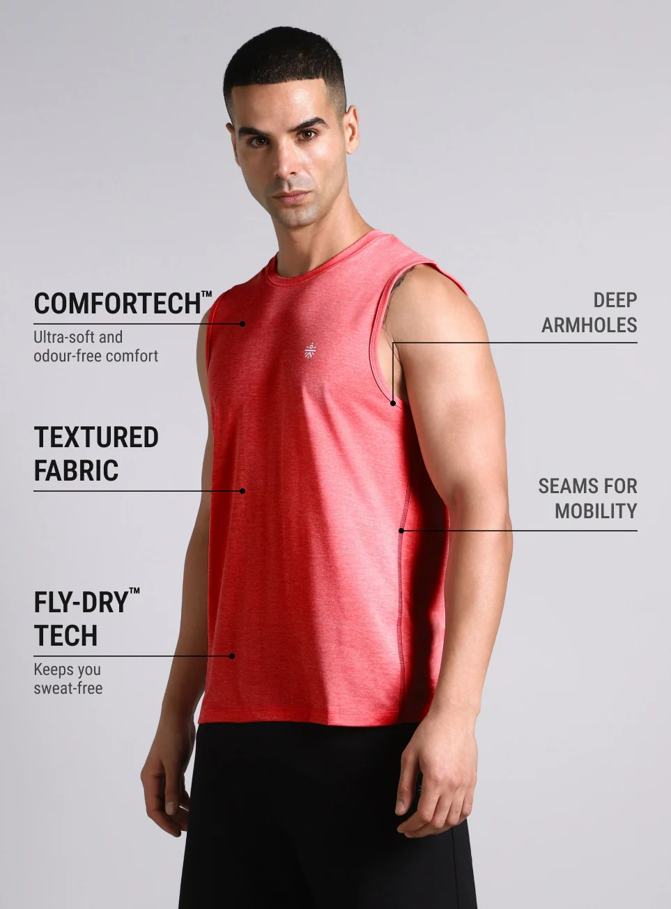 Men's Coral Training Essential COMFORtech Tank - Image 5