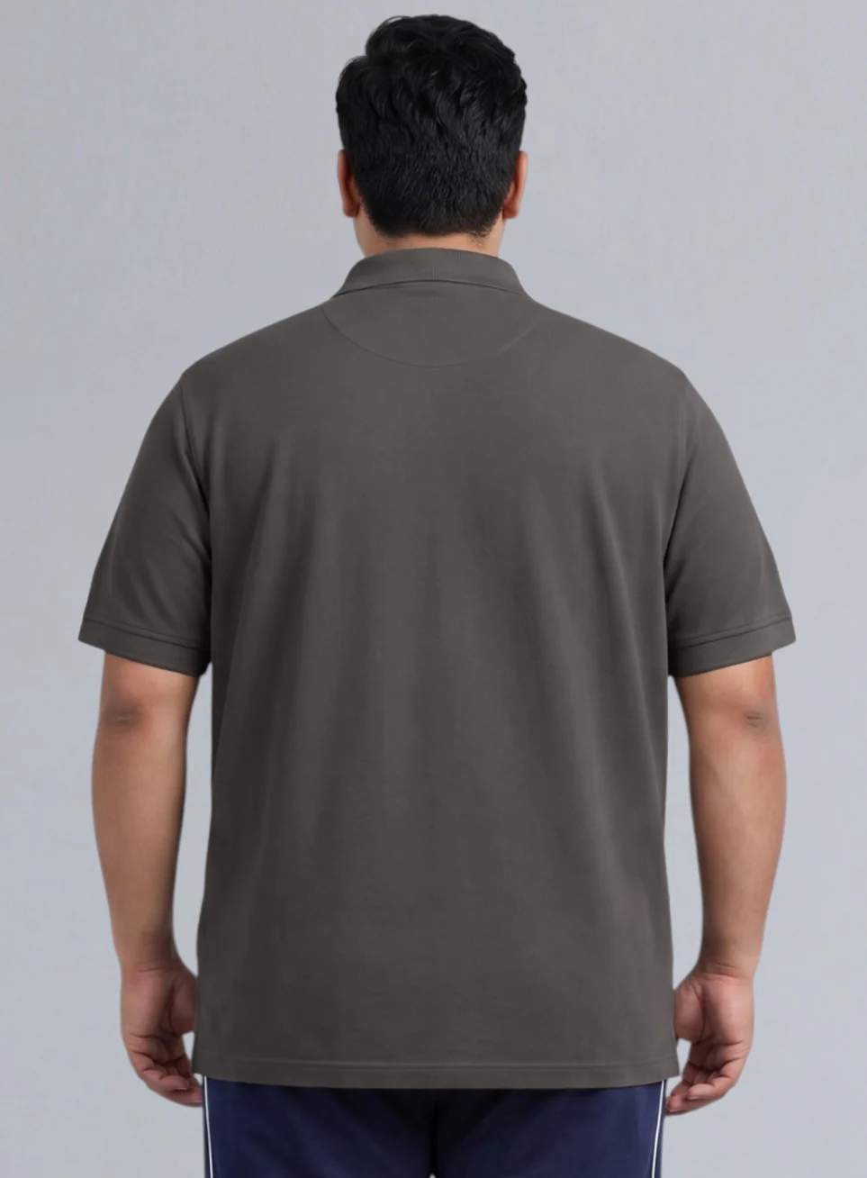 Men's Dark Grey All Day Play Plus Size Polo T-shirt - Image 6