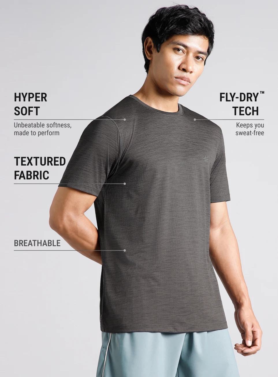 Men's Dark Grey All Format Training Pro T-shirt - Image 5