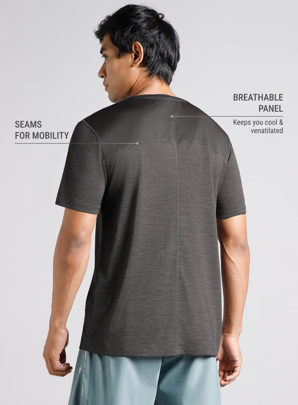 Men's Dark Grey All Format Training Pro T-shirt - Image 6