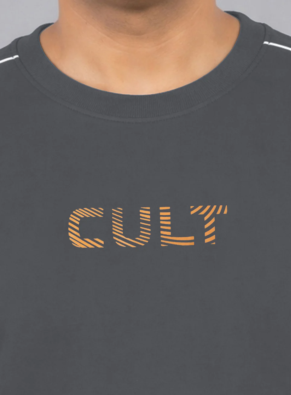 Men's Dark Grey Cult Brand Carrier Plus Size Oversized Fit T-shirt - Image 7