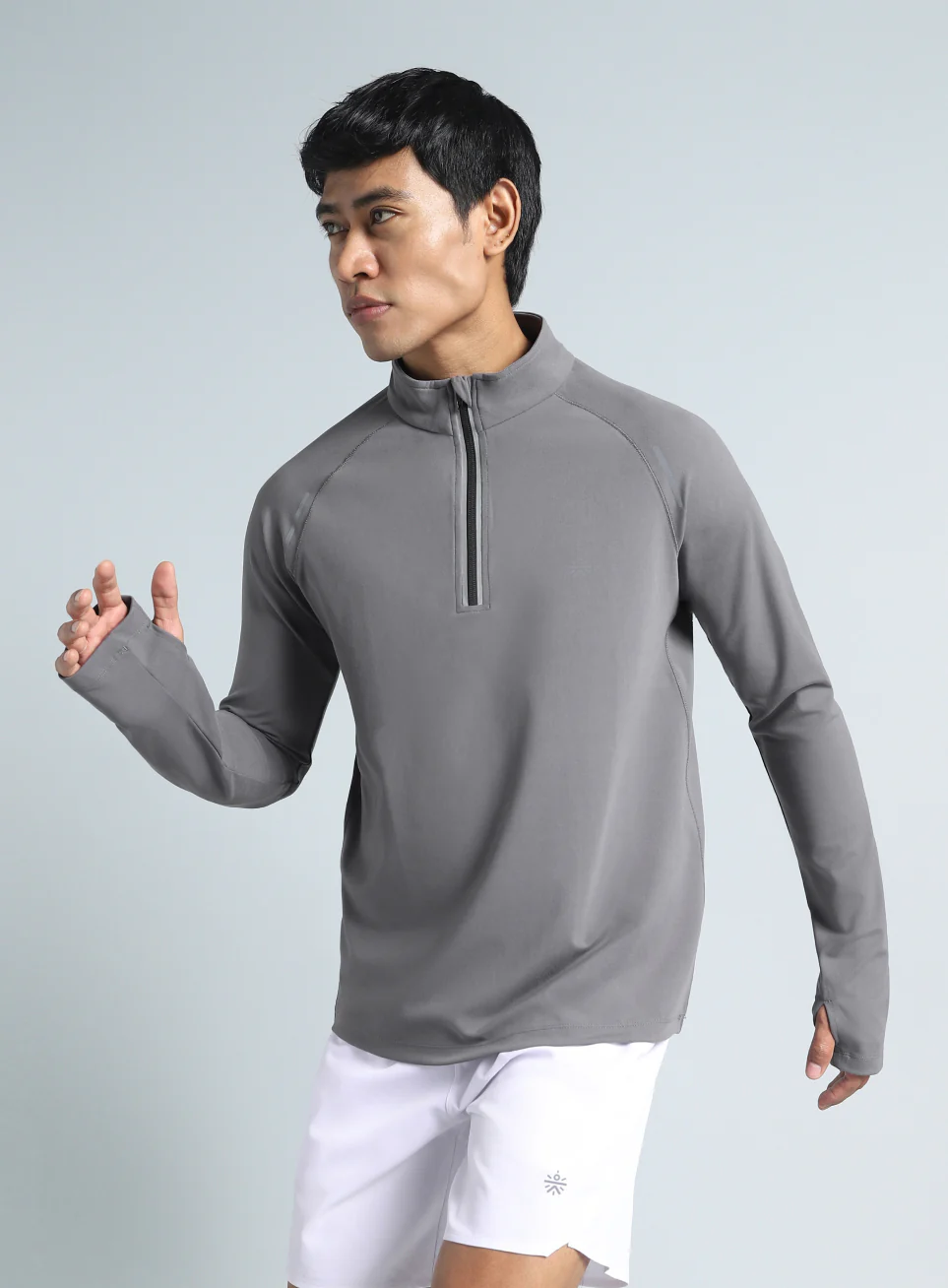 Men's Dark Grey Night Runner's Half Placket Jacket