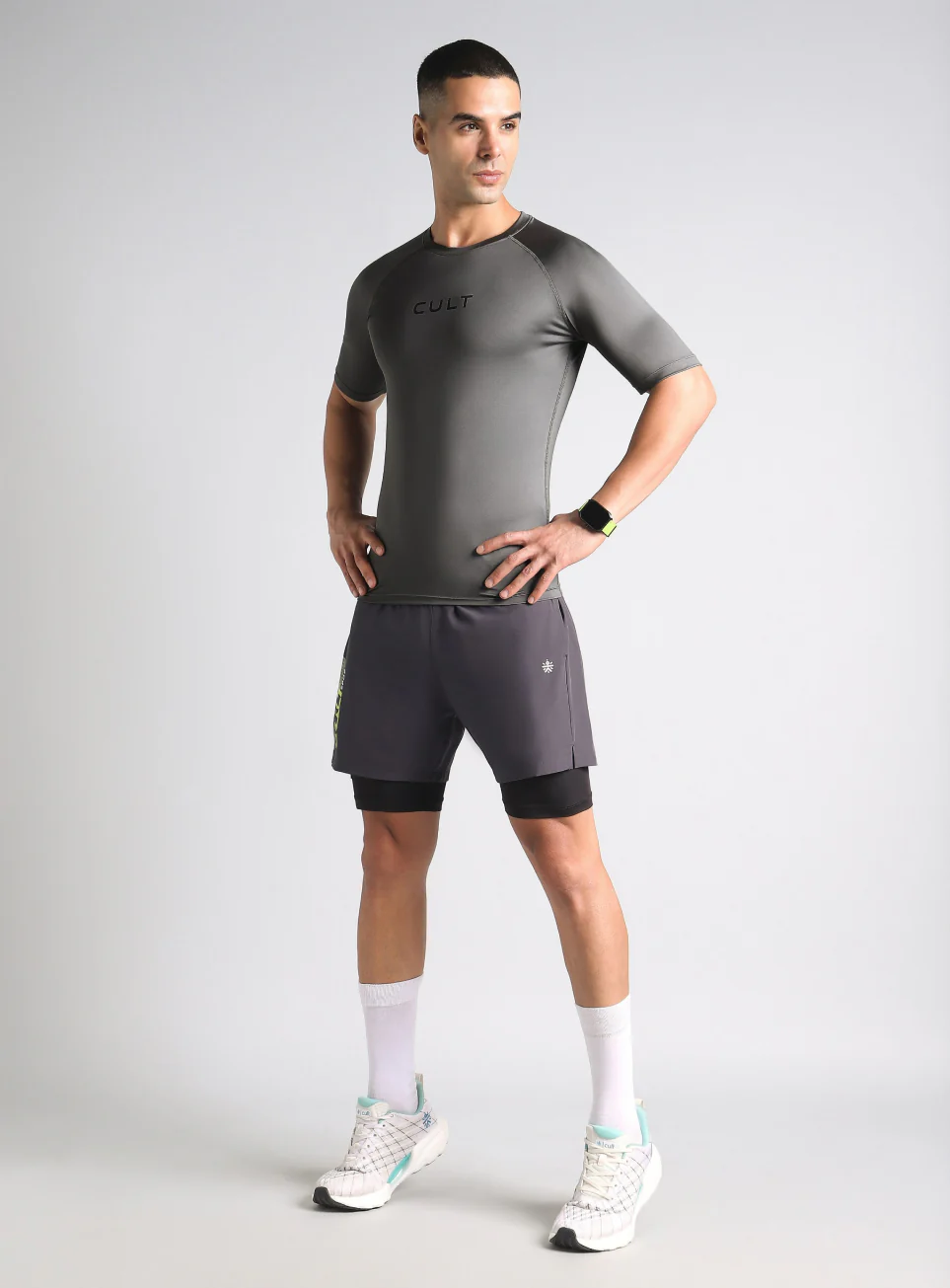 Men's Dark Grey Power Compression T-shirt - Image 2