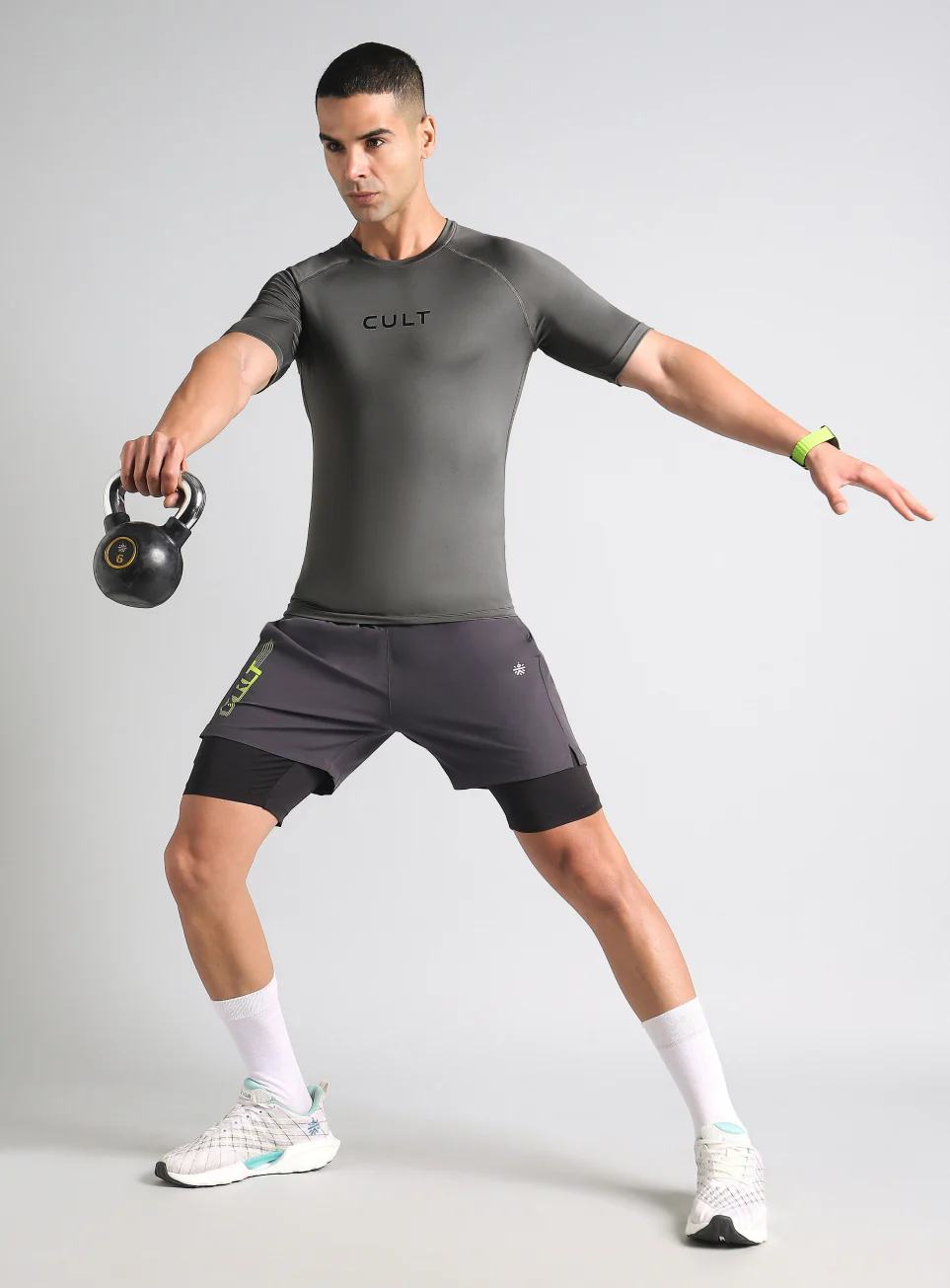 Men's Dark Grey Power Compression T-shirt - Image 3