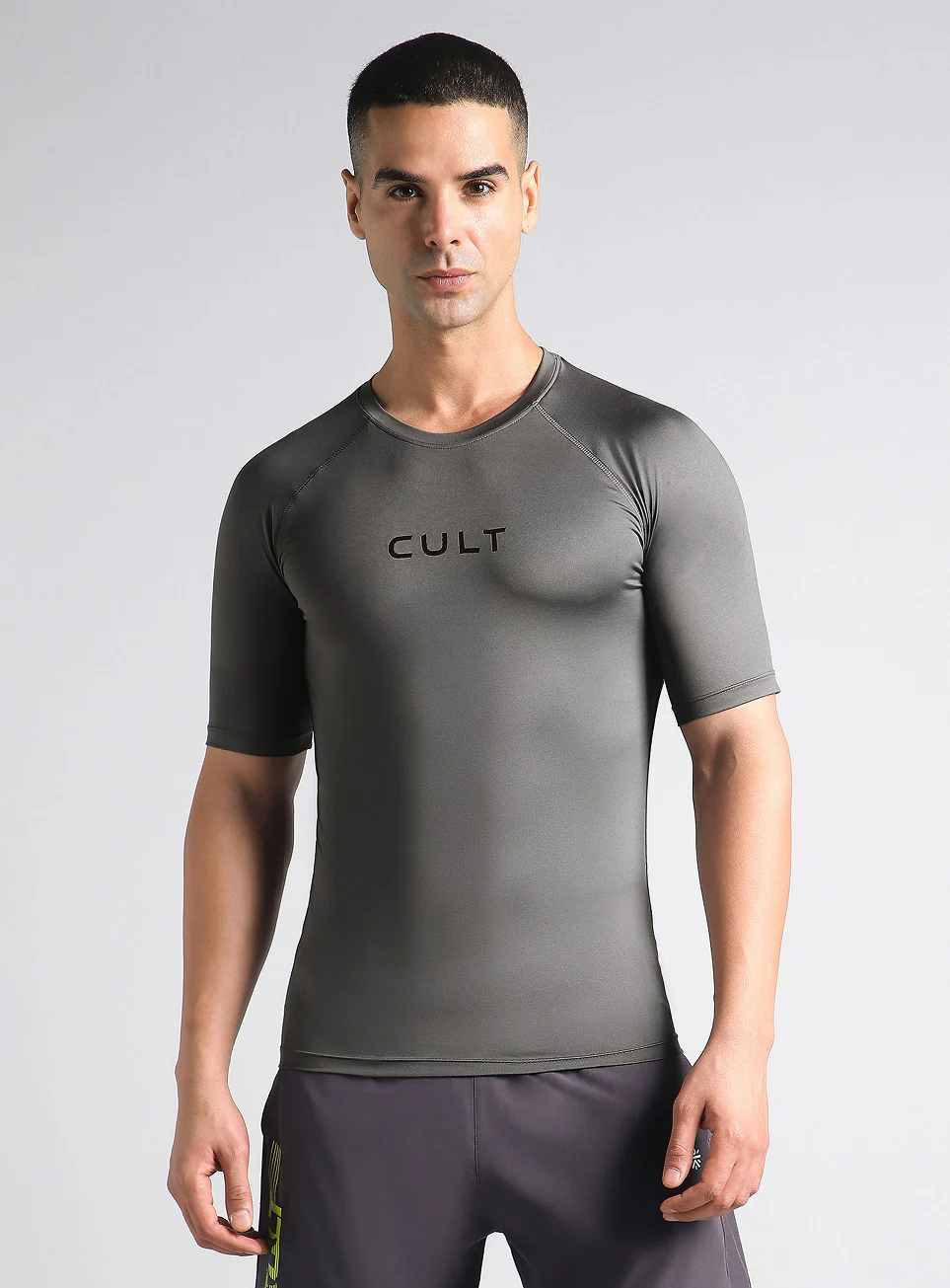 Men's Dark Grey Power Compression T-shirt - Image 4