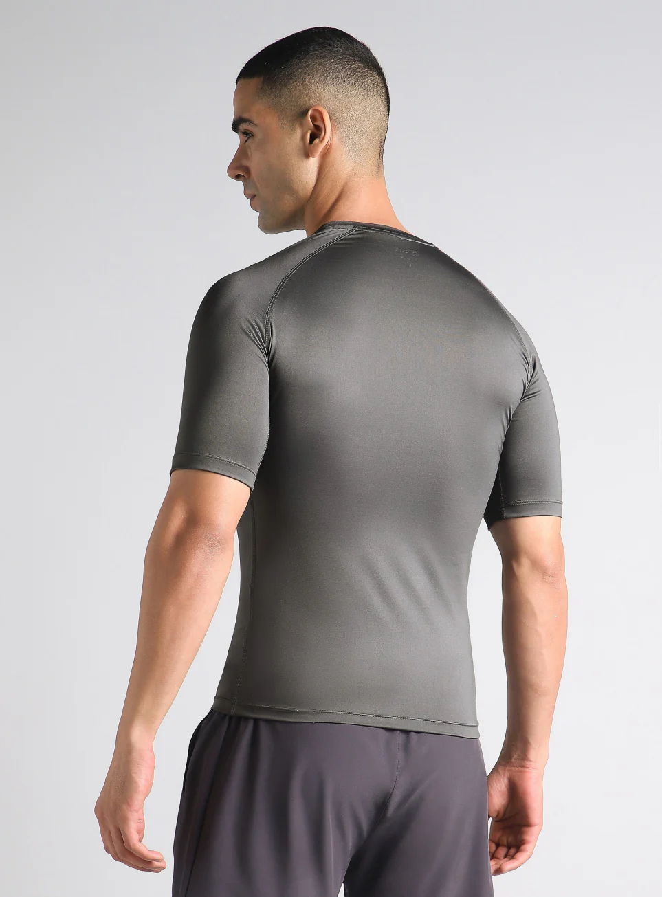 Men's Dark Grey Power Compression T-shirt - Image 6