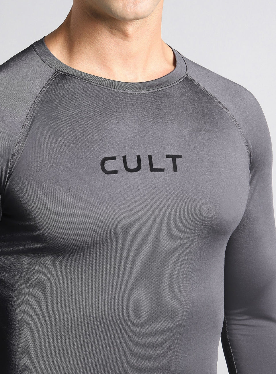 Men's Dark Grey Power Compression Full Sleeve T-shirt - Image 7