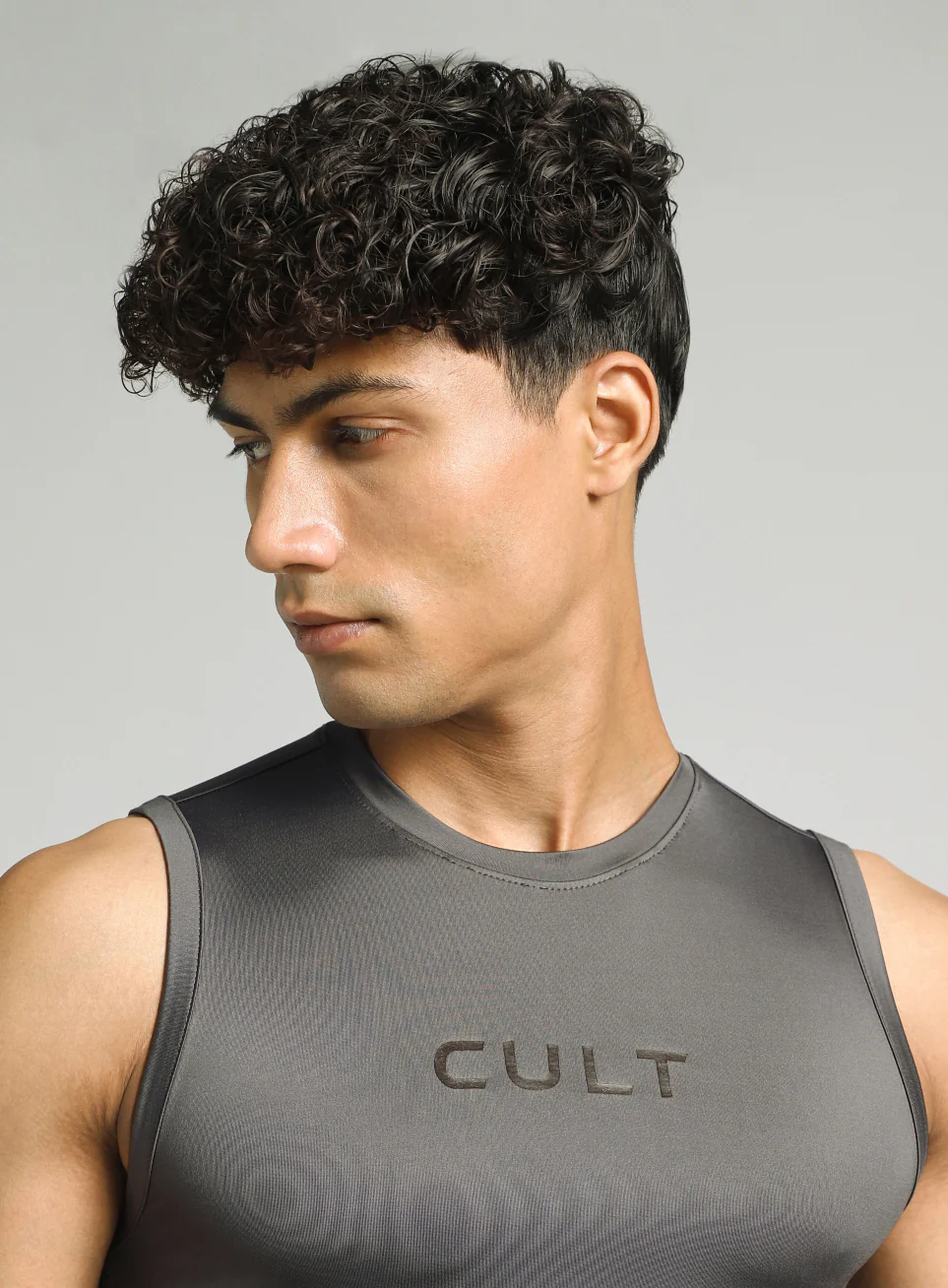 Men's Dark Grey Power Lifter Compression Tank - Image 7