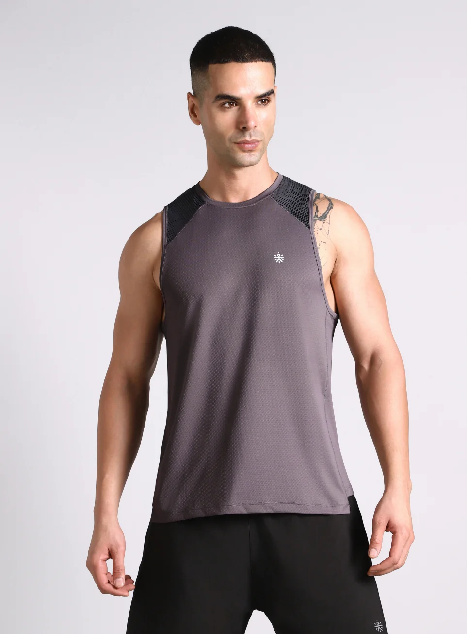 Men's Dark Grey Training Muscle Tank - Image 4