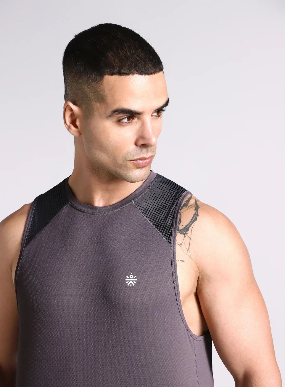 Men's Dark Grey Training Muscle Tank - Image 7