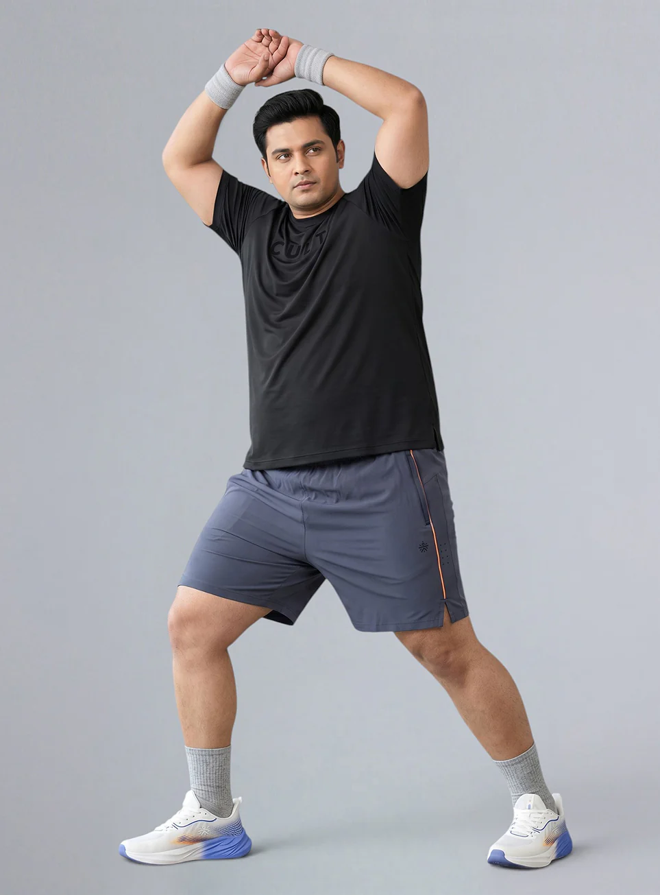Men's Grey Air Flex Training Plus Size Shorts - Image 3
