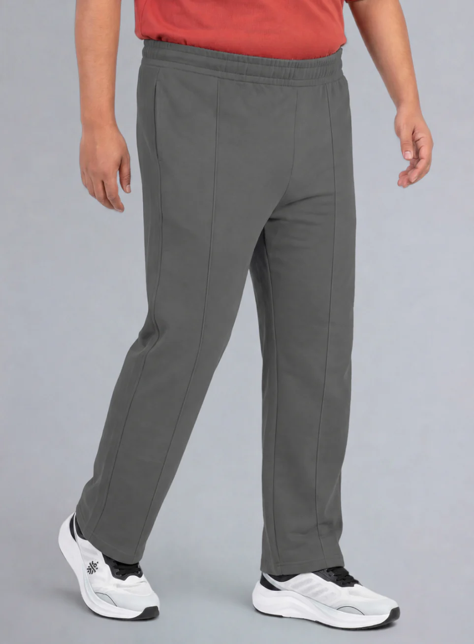 Men's Grey All Day Play Plus Size Straight Fit Trackpants