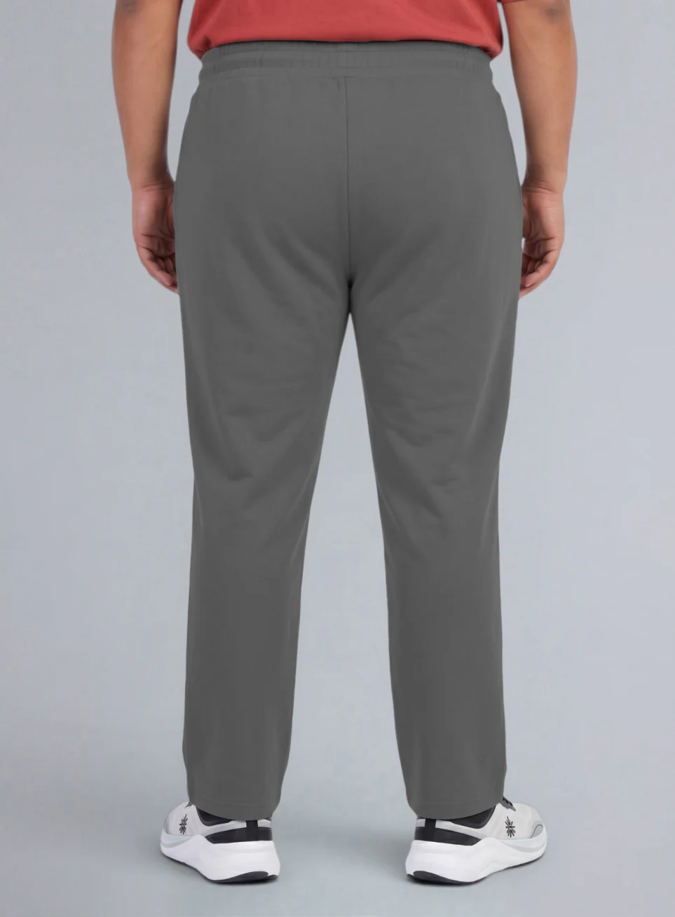 Men's Grey All Day Play Plus Size Straight Fit Trackpants - Image 6