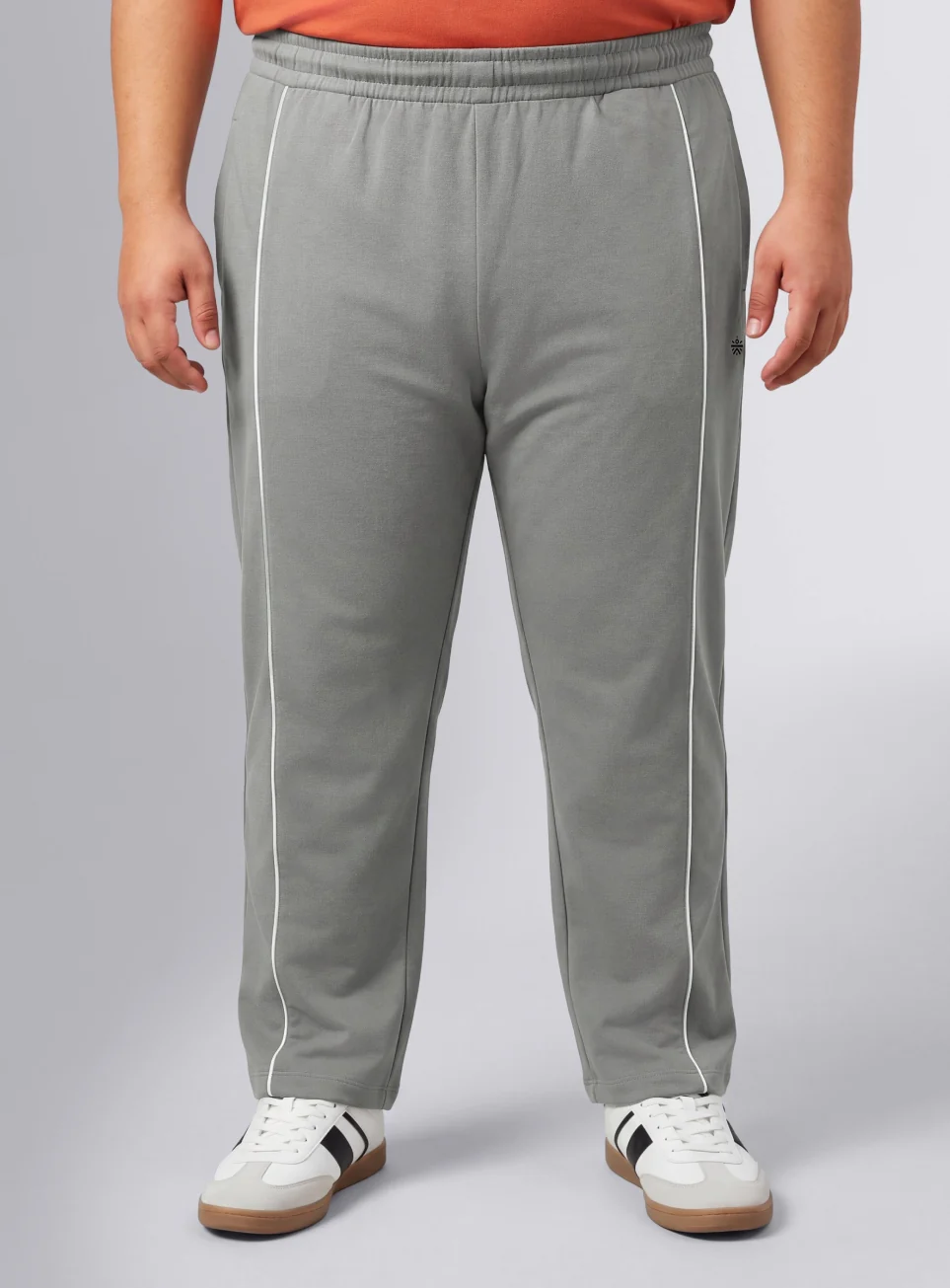 Men's Grey Beyond Play Plus Size Trackpants - Image 4