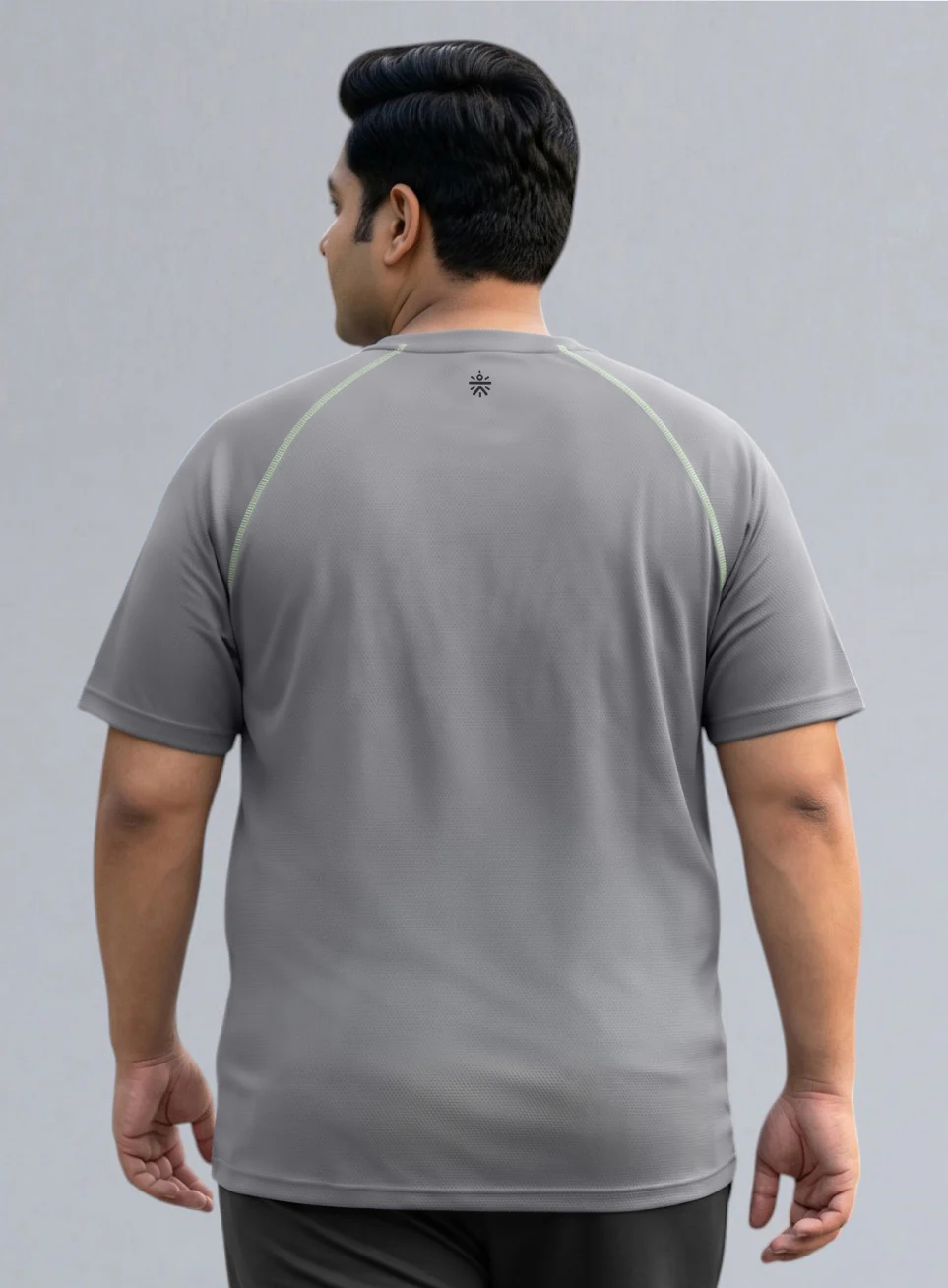 Men's Grey Everyday Workout Train Plus Size T-shirt - Image 6