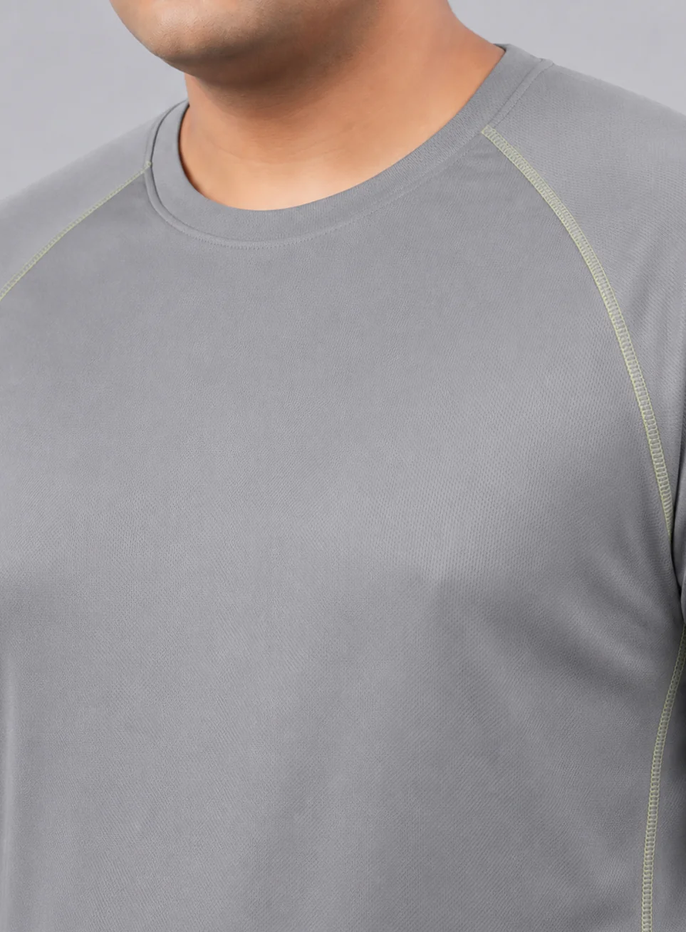 Men's Grey Everyday Workout Train Plus Size T-shirt - Image 7