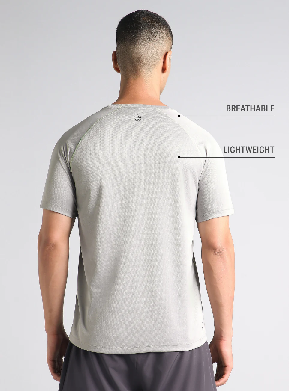 Men's Grey Everyday Workout Train Tee - Image 6