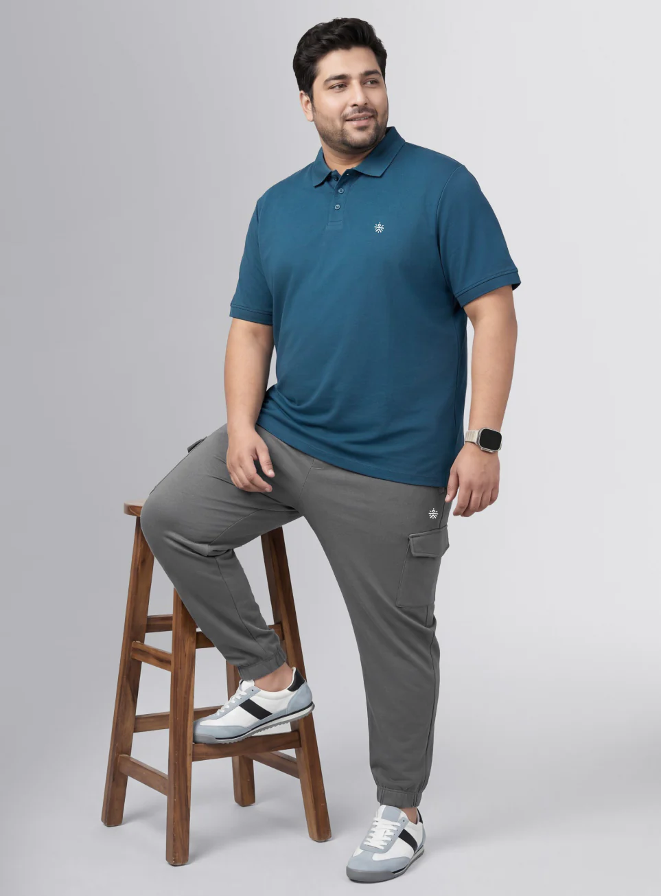 Men's Grey Move all Day Plus Size Cargo Joggers - Image 3