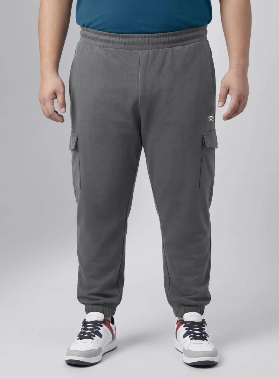 Men's Grey Move all Day Plus Size Cargo Joggers - Image 4