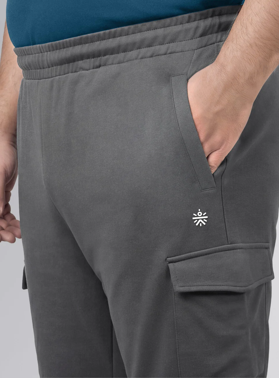 Men's Grey Move all Day Plus Size Cargo Joggers - Image 7