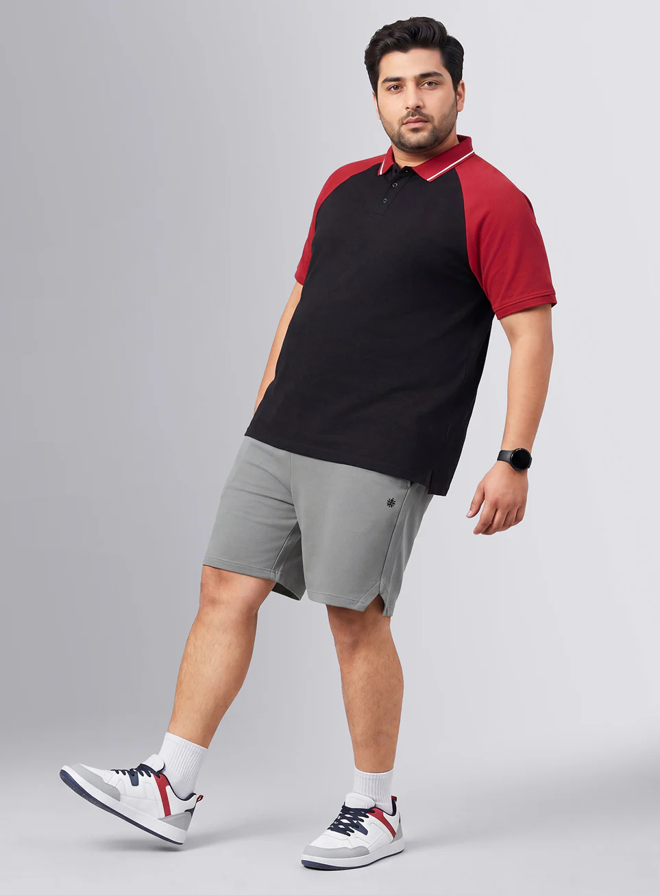 Men's Grey Move All Day Plus Size Shorts - Image 2